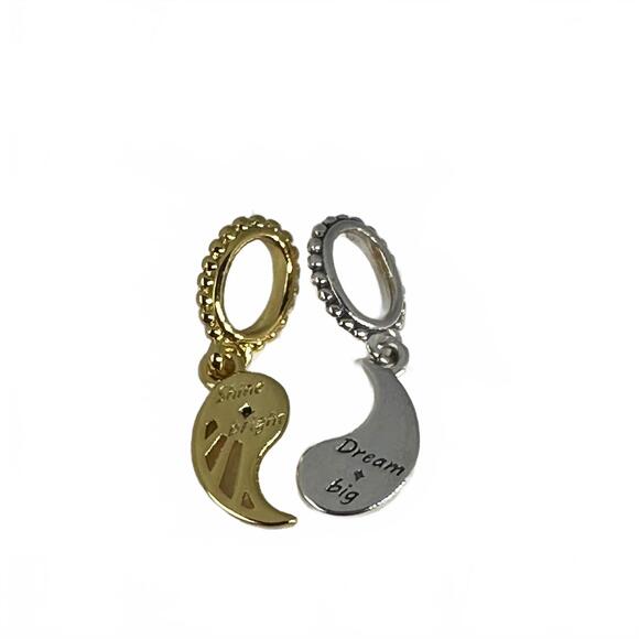 Authentic Pandora Two-tone Splittable Sun & Moon Dangle Charm - Picture 4 of 6